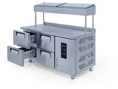 Pizza Salata Hazırlık Buzdolabı 4 Çekmeceli 