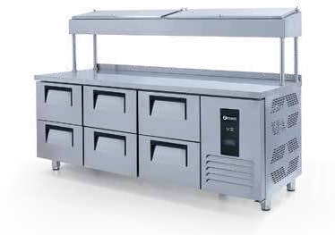 Pizza Salata Hazırlık Buzdolabı 6 Çekmeceli  